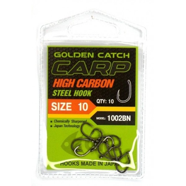 Крючки для рыбалки, GC Carp 1002, 10шт/уп, цвет BN, размер №10