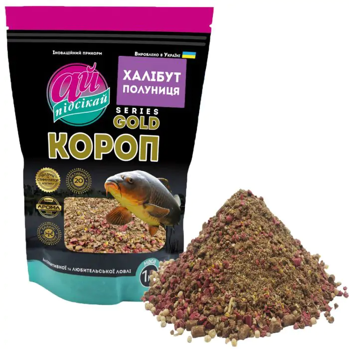 Прикормка Ай подсекай Gold Карп халибут клубника 1000 г