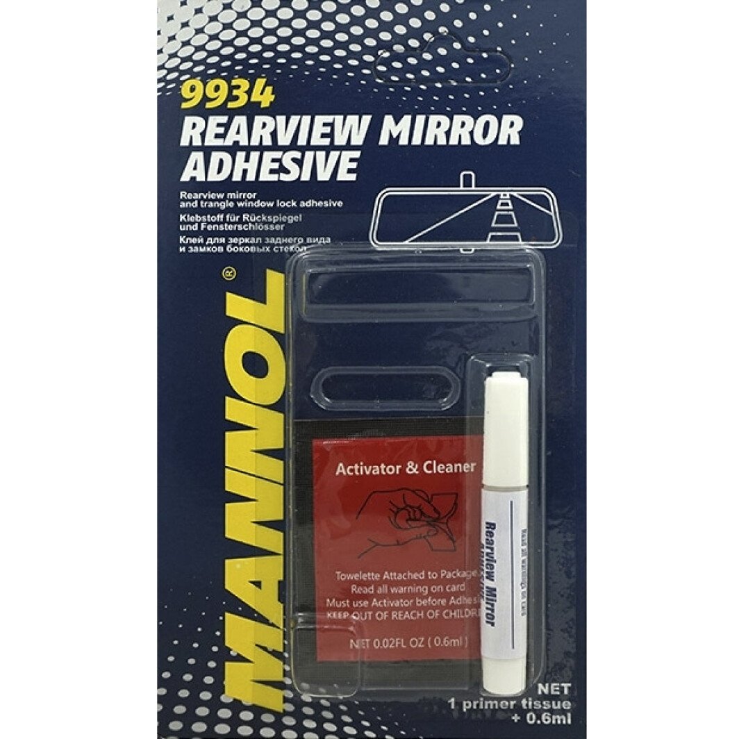 Клей Mannol 9934 Rearview Mirror Adhesive (0,6+0,6мл) скрепление зеркал заднего вида set