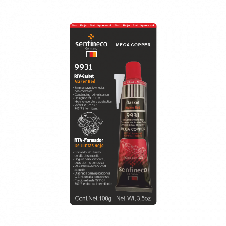 Силиконовый герметик красный Senfineco 9931 RTV Silicone Red 100г