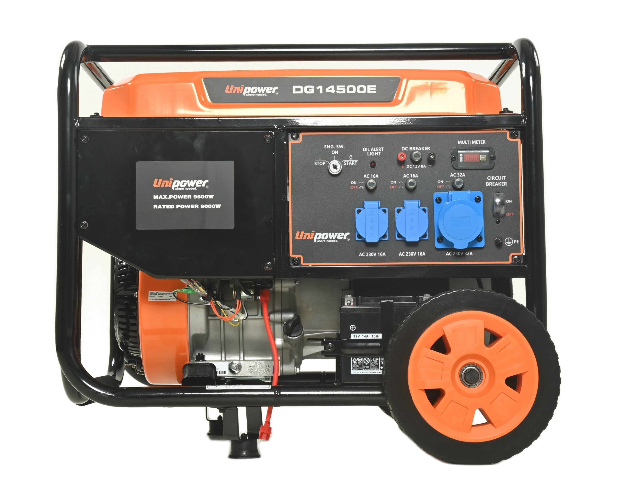  Бензиновый генератор UNIPOWER DG14500Е 9,5 кВт