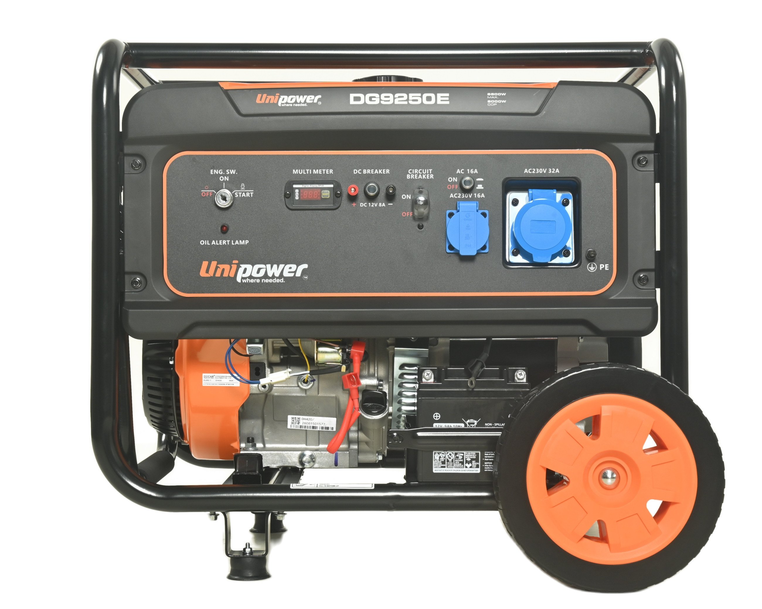  Бензиновый генератор UNIPOWER DG9250Е 6,5 кВт