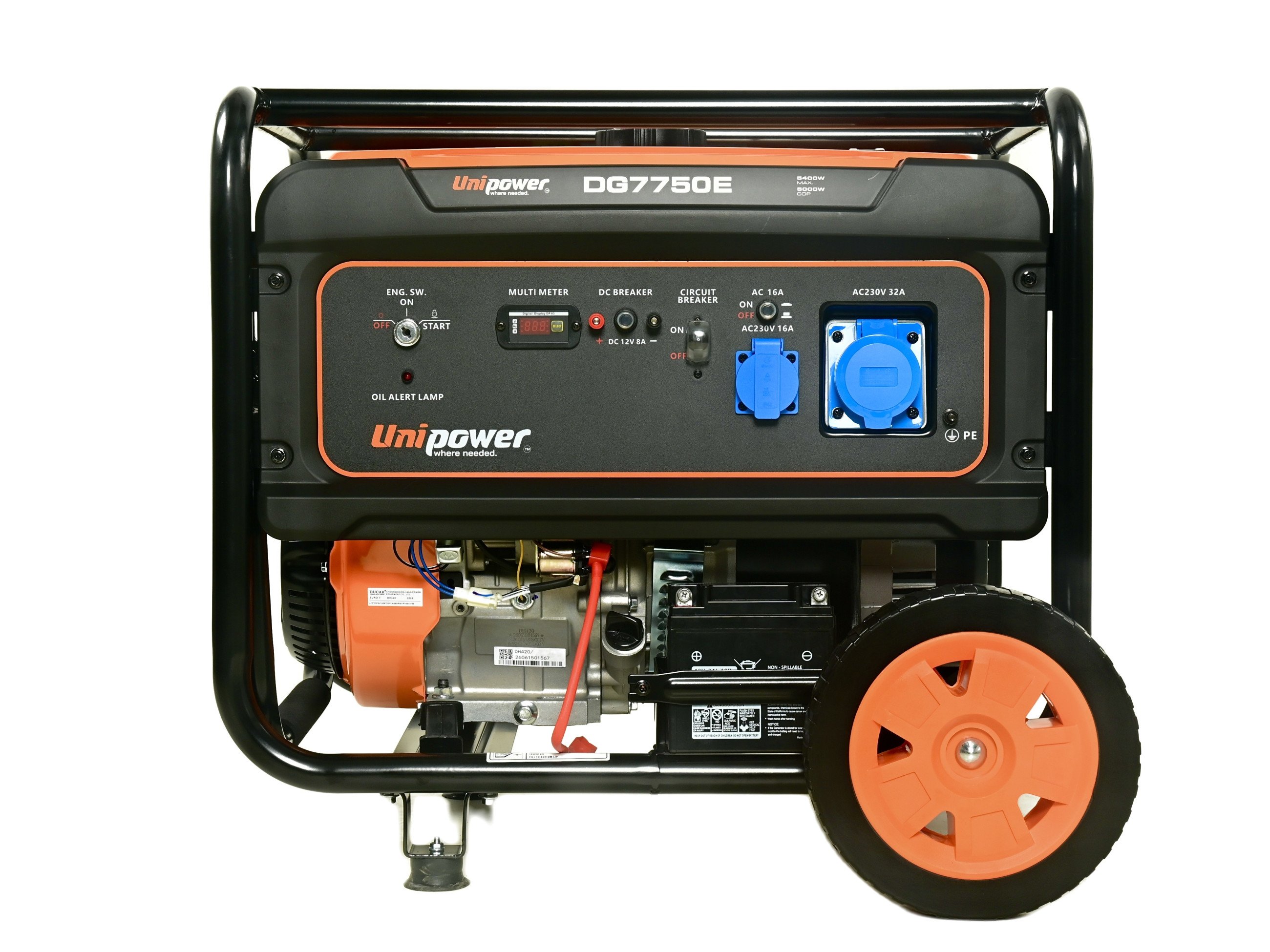  Бензиновый генератор UNIPOWER DG7750Е 5,4 кВт