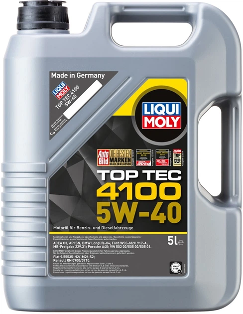  Олива моторна LIQUI MOLY TOP TEC 4100 5W-40 5L
