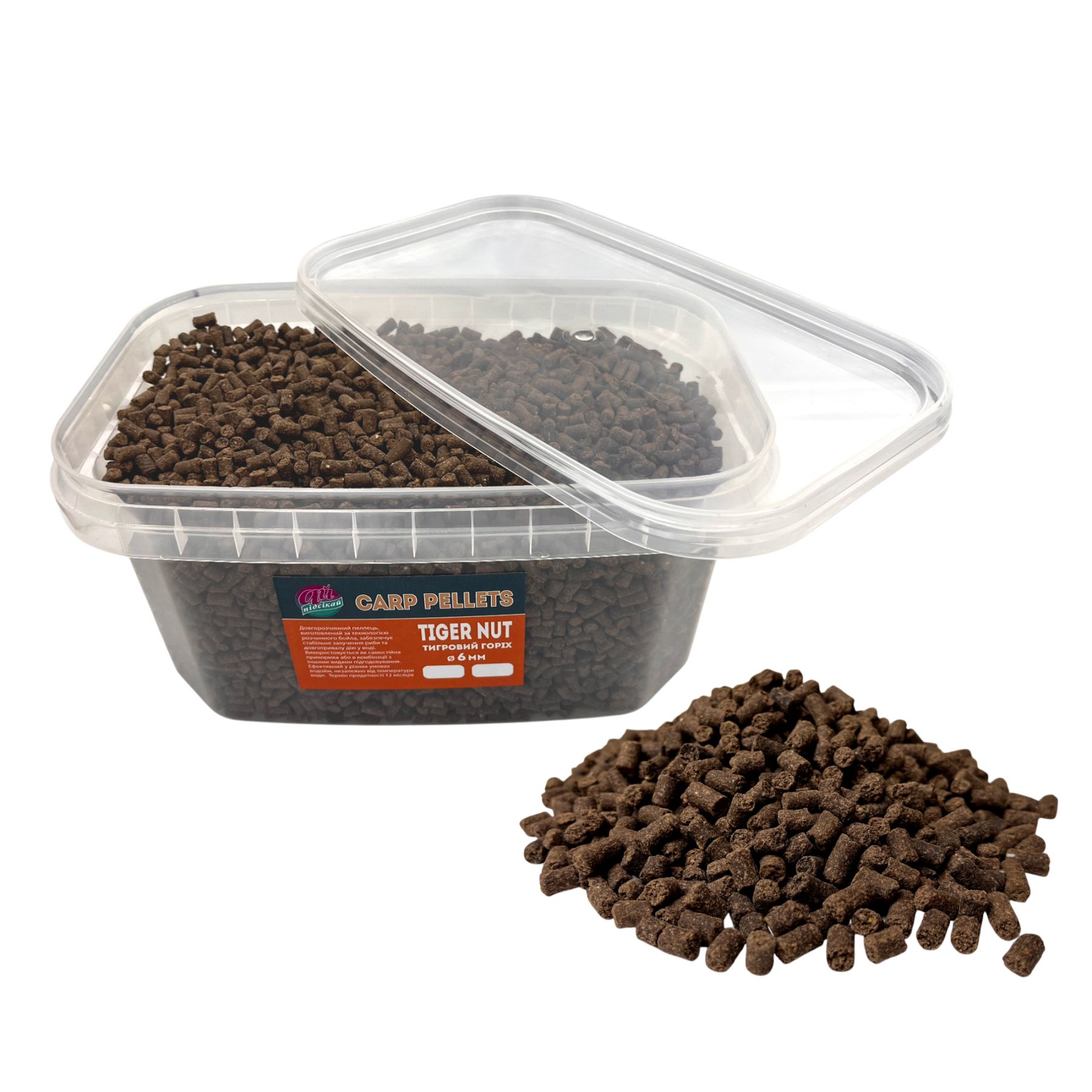 Carp Pellets Ай подсекай, Tiger nut/тигровый орех 6 мм. 2000 грамм