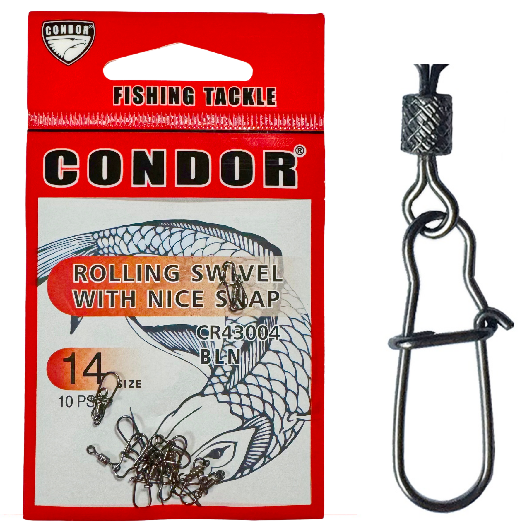 Застібка американка з вертлюгом Condor CR43004 #14 4кг. (уп. 10шт.)